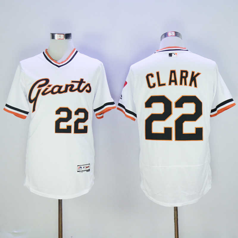 Men San Francisco Giants #22 Clark White Throwback Elite MLB Jerseys->san francisco giants->MLB Jersey